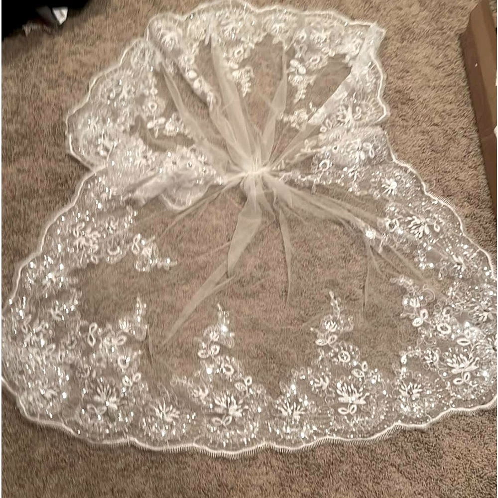 BRAND NEW BEAUTIFUL BREATHTAKING Double layered veil - Picture 2 of 2